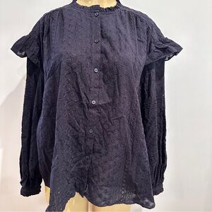 & Other Stories Black Textured Blouse